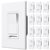 Interruptor Regulador De Luz Amico, Paquete De 12 Unidades, Unipolar Y 3 Vías, Color Blanco