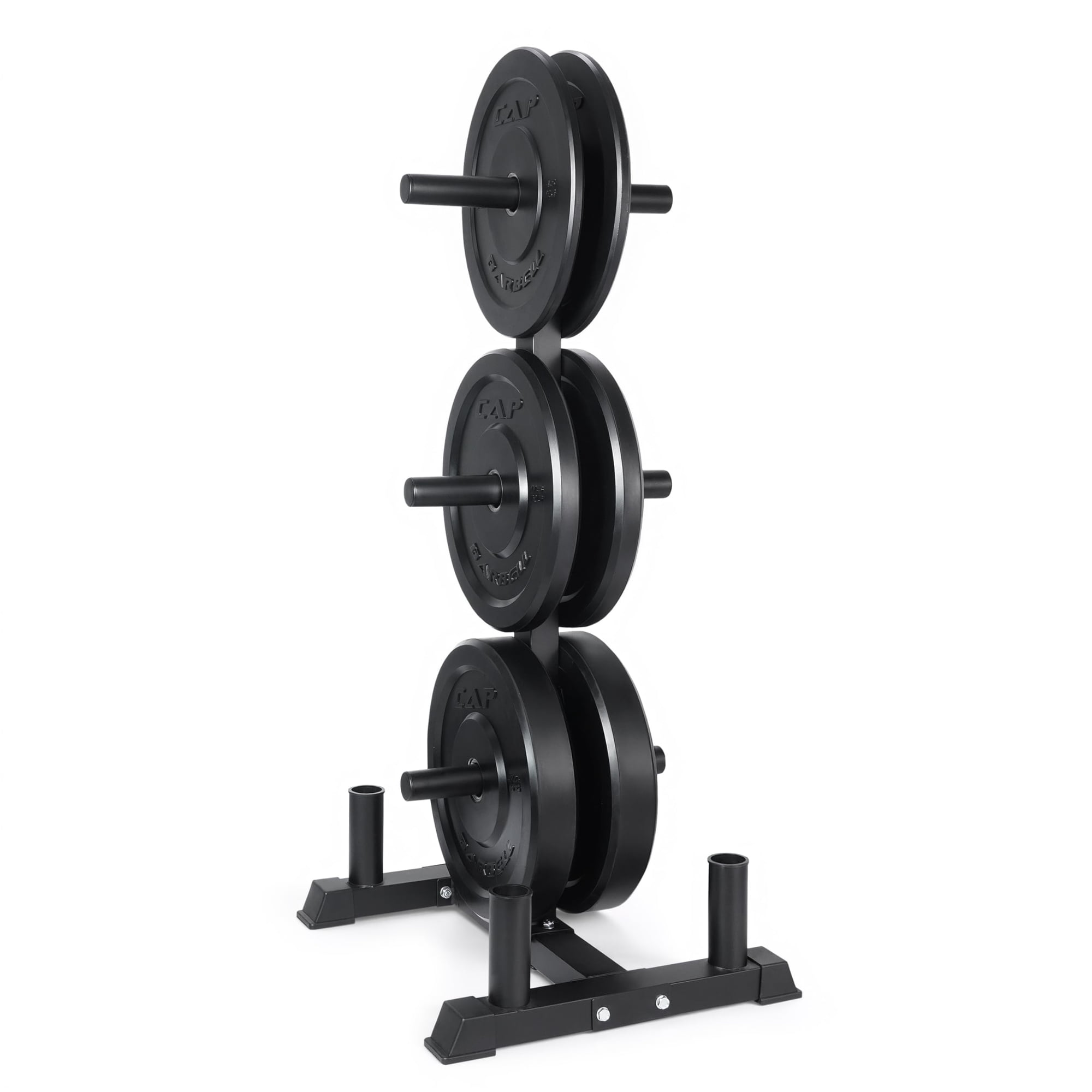 Set De Discos De Peso Cap Barbell De 160 Lb Con Rack De Almacenamiento