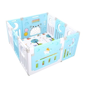 Elite-2105 - Corral De Seguridad Bebe Multiformas 8+2 Plegable Celeste