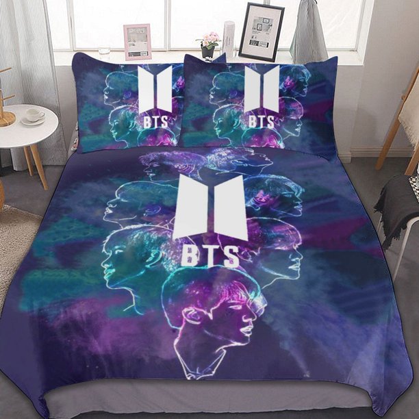 Kpop BTS Bedding Set Ultra Soft Bedding Set Girls Bedding Girls Duvet Cover Set for Kids Boys Teens Room Decor