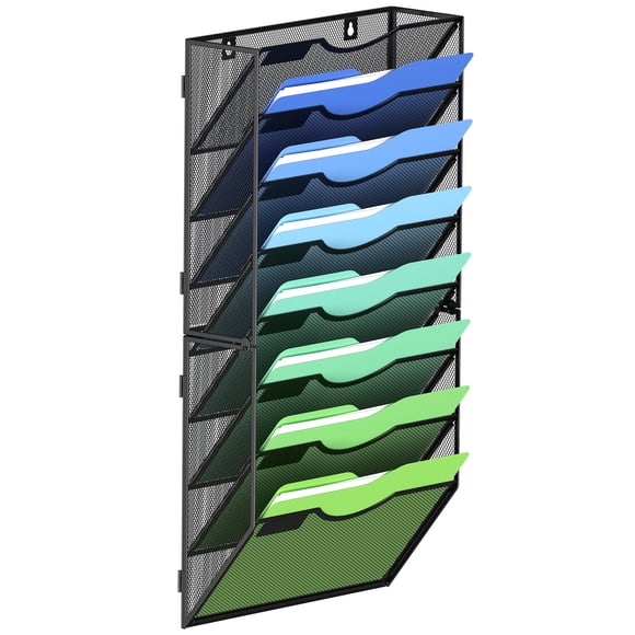 Organizador de archivos de pared Kuntine.B 5 bolsillos negro metal