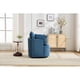thumbnail image 2 of Blue Swivel Accent Chair,Round Swivel Barrel Chair,Armchair Upholstered Living Room Chair Corduroy Reading Chair Single Sofa Chair for Bedroom Apartment Office, 2 of 3