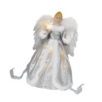Magideal - Ángel Adorno Para Navidad Figura Treetop Decoración Estrella Iluminada Tela Duradera Adecuado Para Celebraciones Casa Negocio Hotel 32Cmx29Cm