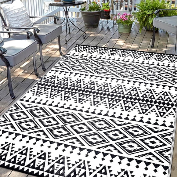 Alfombra exterior DiiKoo 183 x 274 cm impermeable y reversible para patio