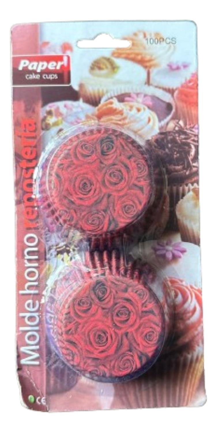 Genérico - Capsulas Cupcake Diseño H Rosas 100 Un Blanco