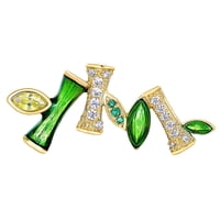 Magideal - Broche Vintage, Broche Elegante Con Cristal, Broche Pequeño En Apariencia De Bambú, Joyería De Moda Para Fiestas, Banquetes, Suministros Diarios,