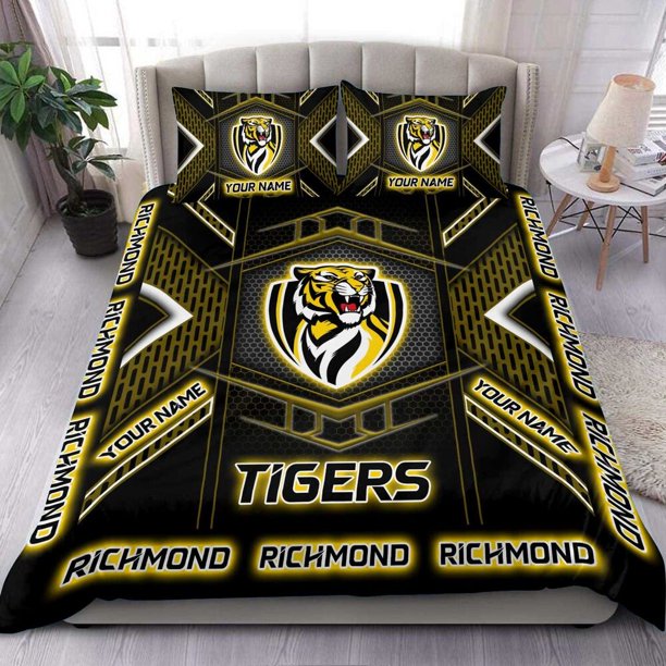Richmond Tigers Duvet Cover Set AFL Bedding Set Doulbe Queen Kid Men Gift3-Piece Bedding Set