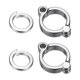 thumbnail image 1 of Anillos para patas de aves Uxcell, anillo de pierna de loro de acero inoxidable, accesorios de clip de apertura para actividad de entrenamiento de vuelo al aire libre, 1 of 6