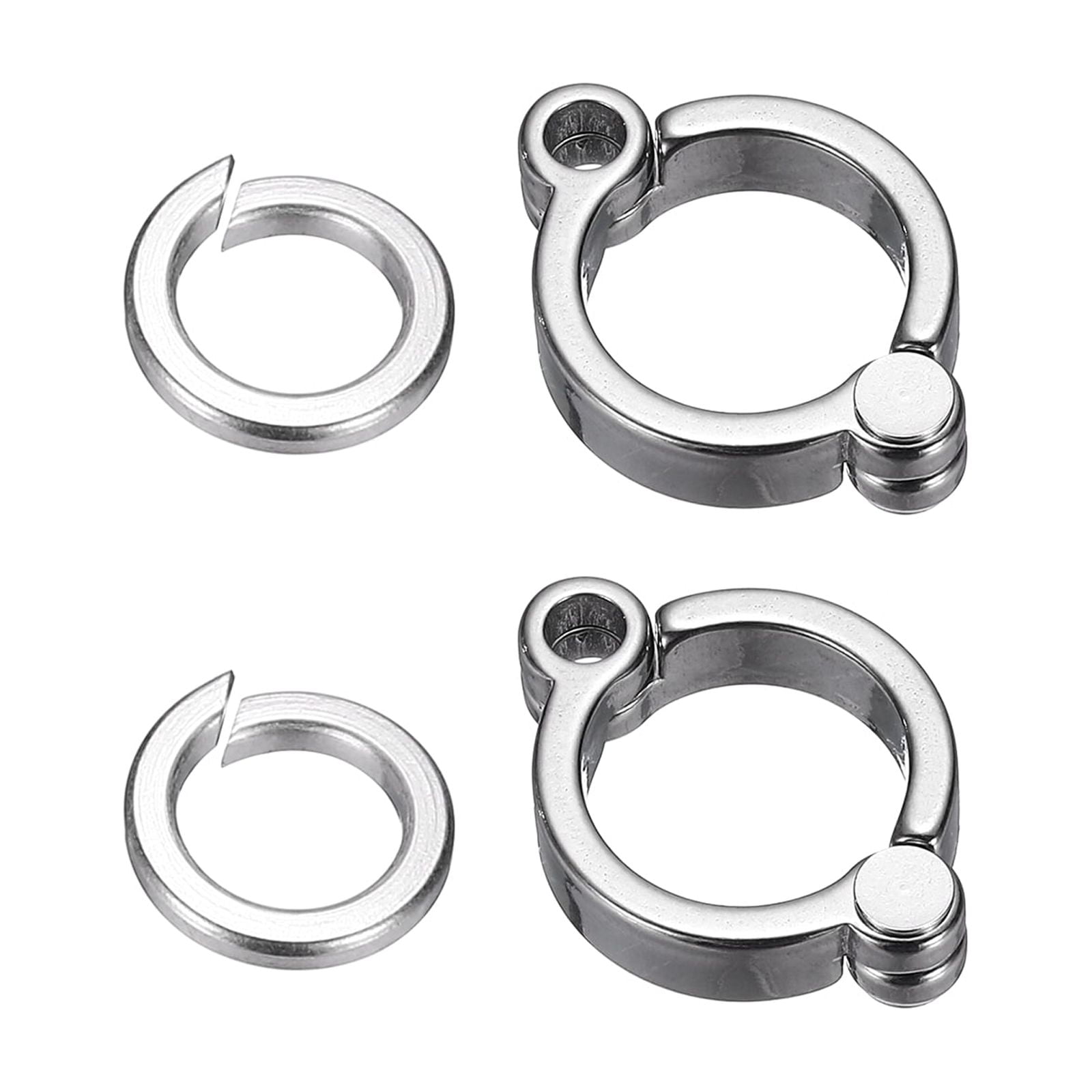 Anillos para patas de aves Uxcell, anillo de pierna de loro de acero inoxidable, accesorios de clip de apertura para actividad de entrenamiento de vuelo al aire libre