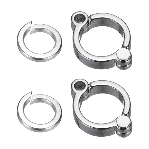 Anillos para patas de aves Uxcell, anillo de pierna de loro de acero inoxidable, accesorios de clip de apertura para actividad de entrenamiento de vuelo al aire libre
