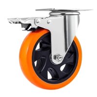 Eoland - Rueda Giratoria Naranja Ruedas Industrial Multiuso 4Pulgadas Naranja