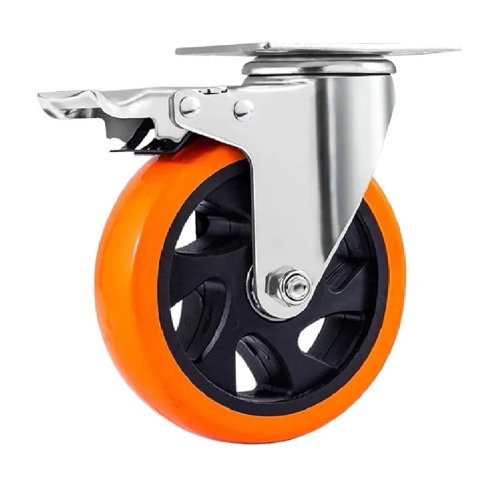 Eoland - Rueda Giratoria Naranja Ruedas Industrial Multiuso 4Pulgadas Naranja