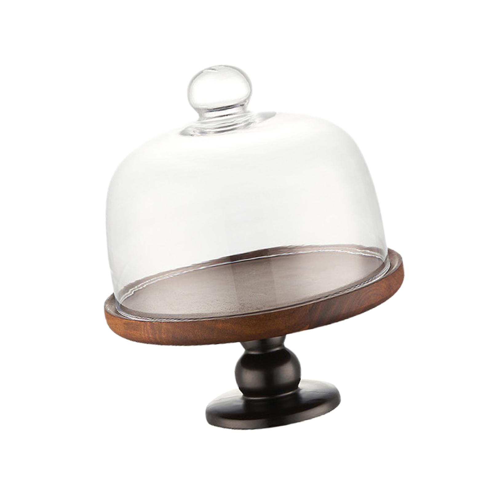Bothyi - Soporte De Madera Para Pasteles Con Cubierta, Plato Para Pasteles Para Exhibición De Tienda, Fiesta Festiva, Cocina, 9,8X9,5X23Cm