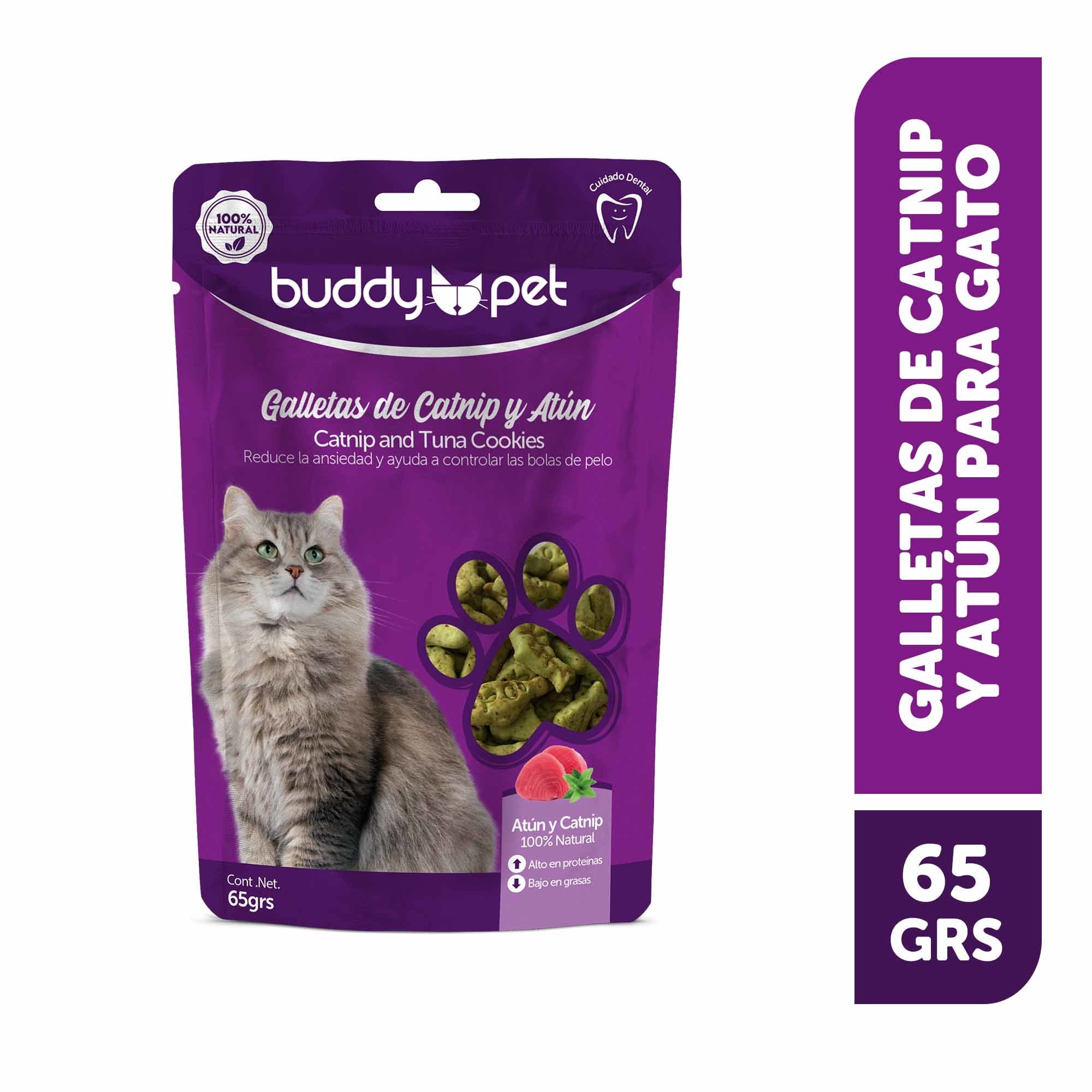 Galletas Gato Adulto Catnip Y Atún Bolsa 65 g Buddy Pet