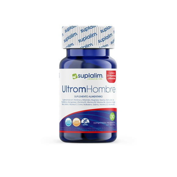 Ultrom Hombre – Multivitamínico con 23 vitaminas y minerales 30 Comprimidos - SUPLALIM