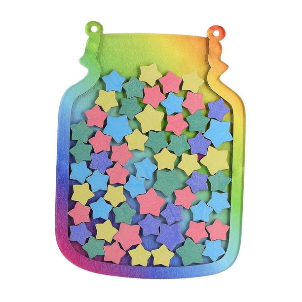 Frasco de recompensas para niños con estrella, tabla de recompensas para niños y niñas, herramientas de gestión del comportamiento para niñas y niños