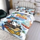thumbnail image 3 of Felix el Gato Conjunto de sábanas temático, trío de piezas, cómodo y amigable con la piel, diseño único, regalo de decoración para el hogar para familiares, amigos y fans, 90 cm * 190 cm, 3 of 6