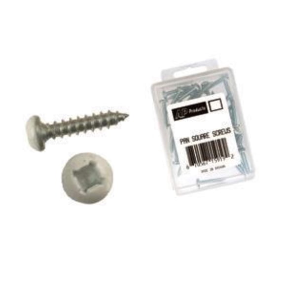 Screw AP Products PSQ50W8X34, cabezal plano, hueco cuadrado, blanco