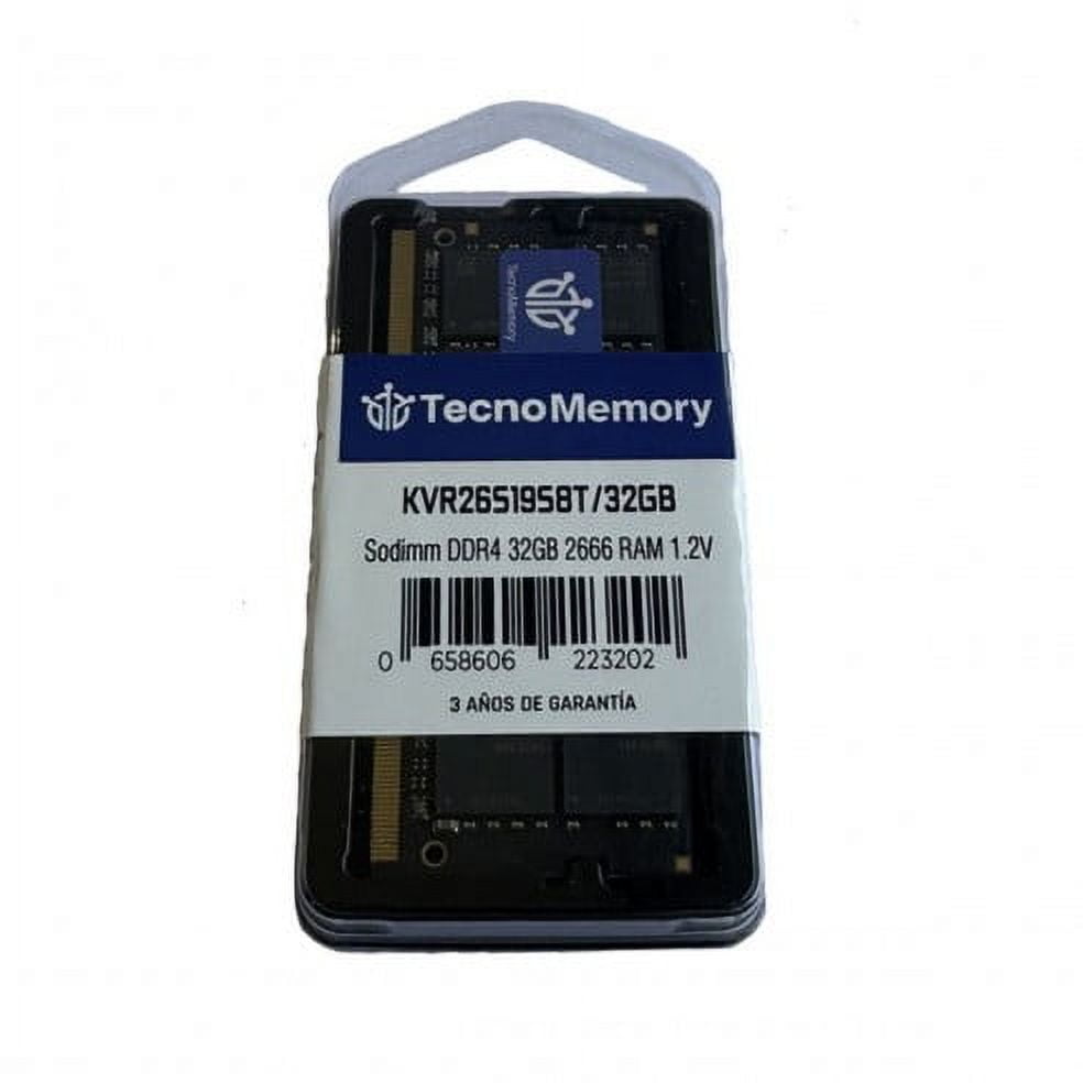 Memoria Ram Tecnomemory Sodimm Ddr4 32gb 2666mhz Kvr26s19d8t/32gb