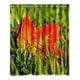 thumbnail image 1 of Cortina de ducha pequeña con diseño de hojas de arce y hojas verdes frescas, con ganchos, tamaño 60 x 72 pulgadas, 1 of 3