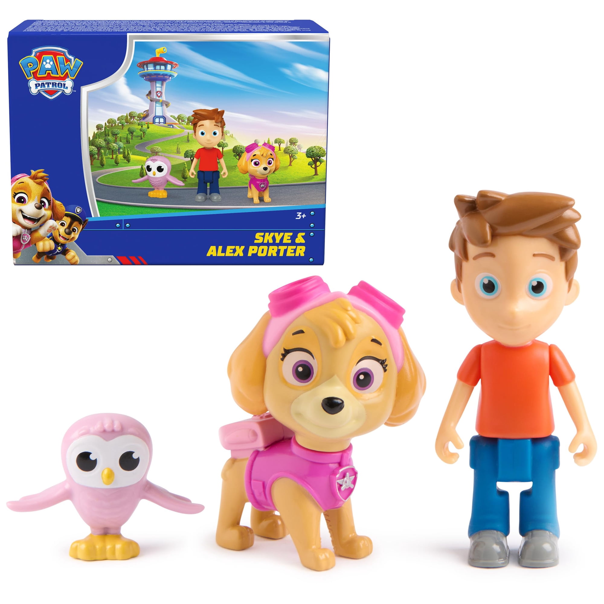 Paquete De Figuras Paw Patrol Skye & Alex Porter Con Lil Hootie