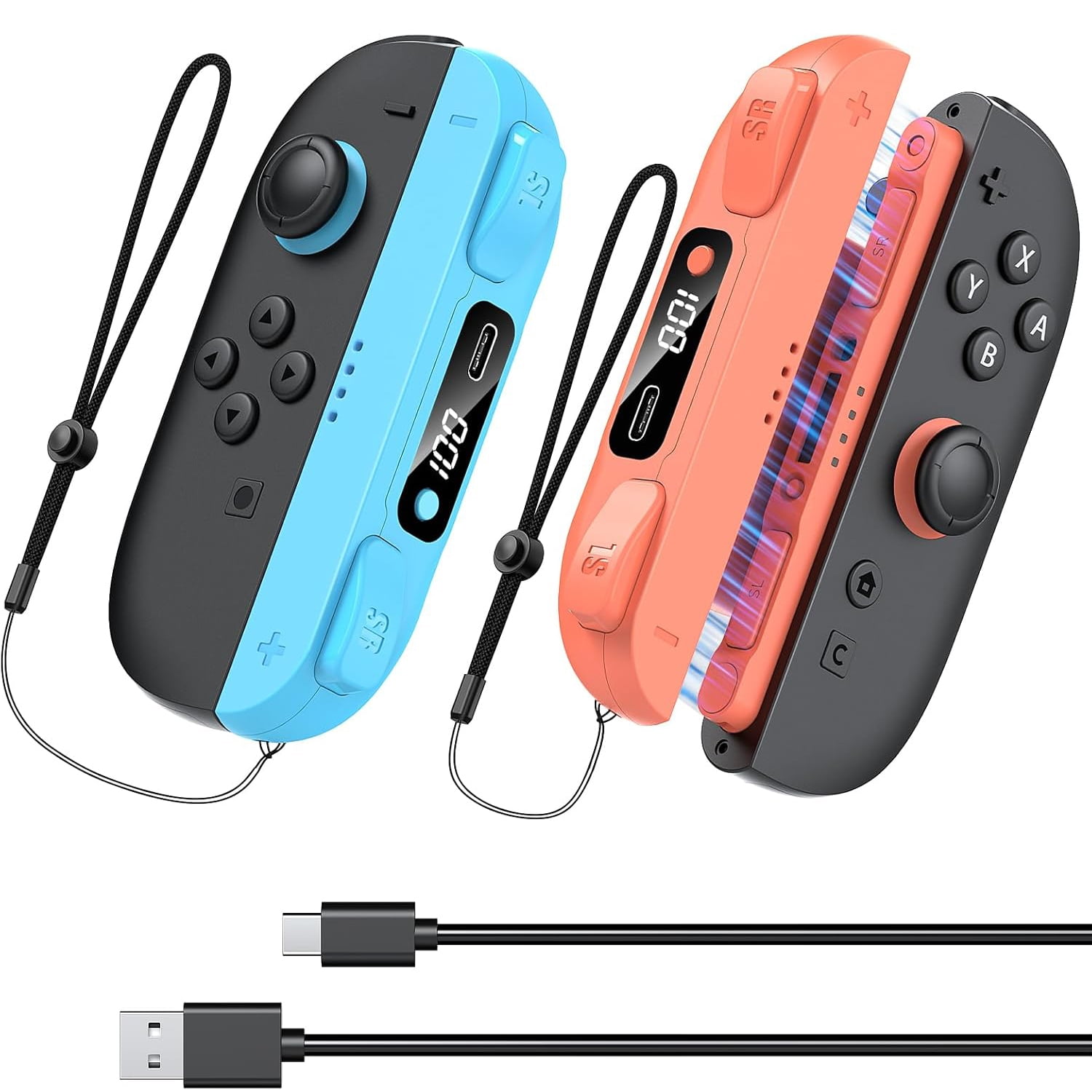 Genérico - Agarradera De Carga Con Batería De 3700mah - Carga Rápida De 3.5 Horas Pantalla Led Botones Sr Sl Ampliados Juega Y Carga Compatible Con Nintendo Switch 2 Joypad
