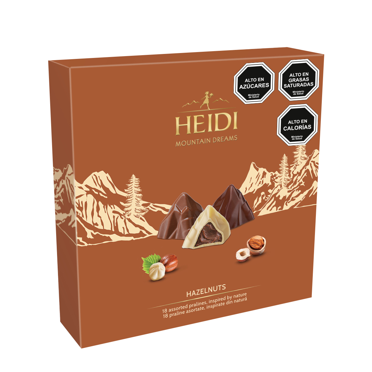 Heidi - Estuche Choc. Bombones Mountain Dreams Hazelnuts 150G