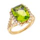 thumbnail image 1 of Anillo BERTHA Juliet chapado en oro amarillo de 18 quilates con circonita cúbica verde claro, 1 of 3