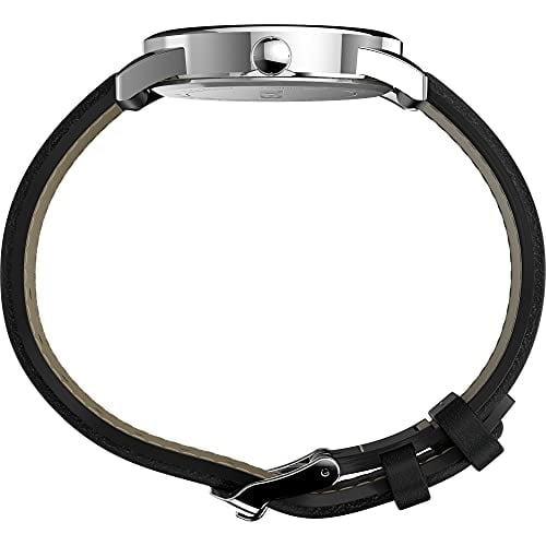 Reloj Timex Easy Reader 38mm Hombre Caja Plateada Esfera Azul Correa De Piel Negra Timex