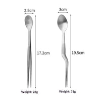 Xusx111 - Triángulo Tacto Cuchara De Degustación Cuchara De Acero Inoxidable Y Pinzas - Lavavajillas Safe 2Pcs