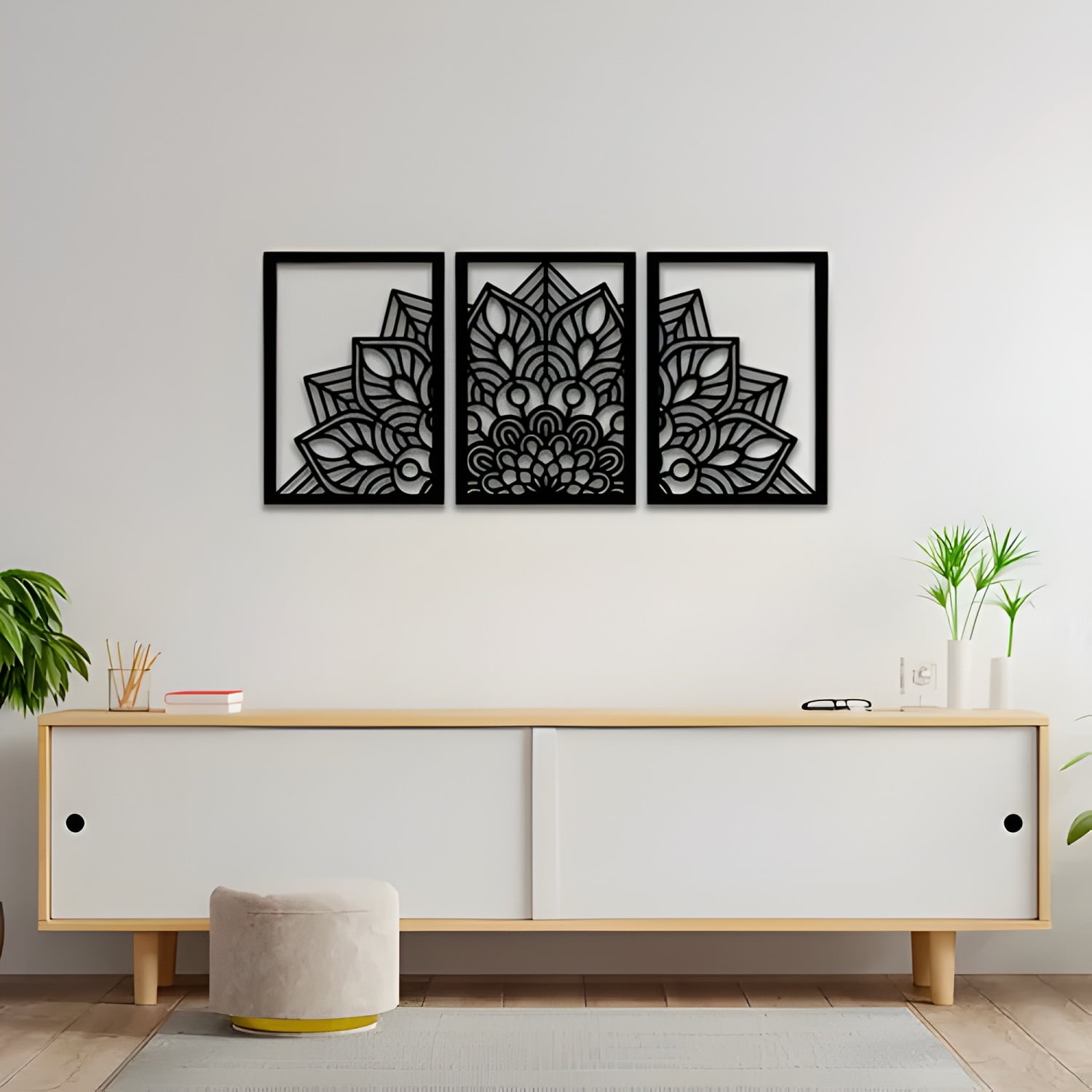 Genérico - Set 3 Cuadros Mandala Mdf