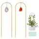 thumbnail image 1 of Trepador para plantas Ceiner de metal dorado con ágata para interior, 2 piezas, 1 of 7