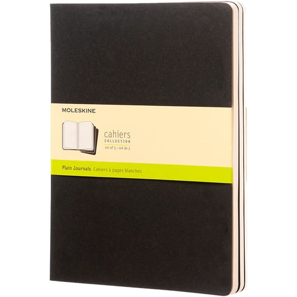 Moleskine Libretas Cahier. Set De 3 / Xl / Negro / Lisa
