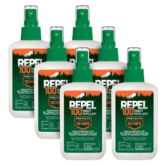 Aerosol repelente de insectos, 100% con 98% DEET, 118 ml, 6 unidades