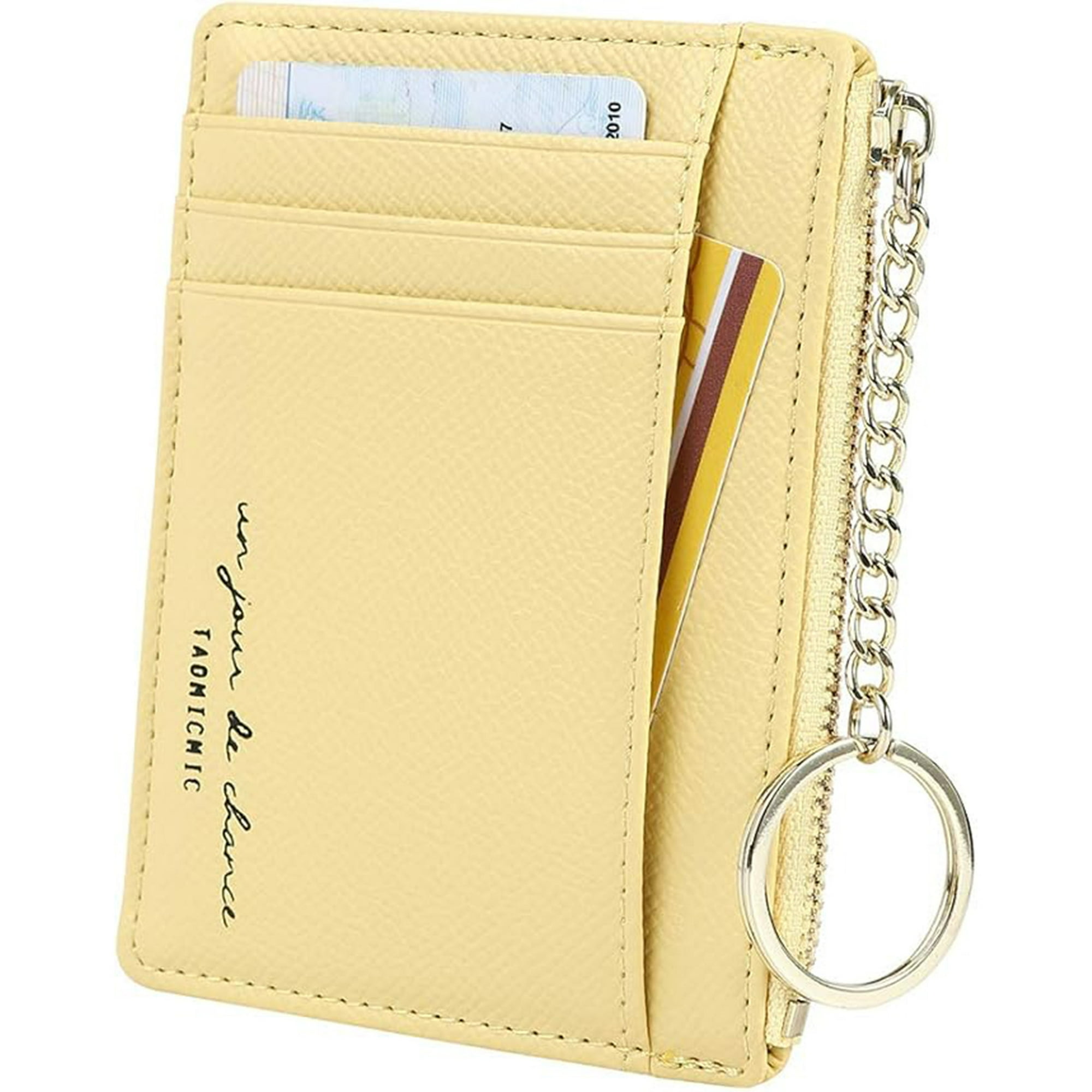 Veat00l - Bolsa De Tarjetas De Bolsillo Para 8 Tarjetas, Minimalista, Billetera De Diseño Ultradelgado, Con Llavero