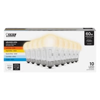 Bombilla Led Feit Electric A19, Paquete De 10 Unidades, 60 W, 800 Lm, 15 000 H