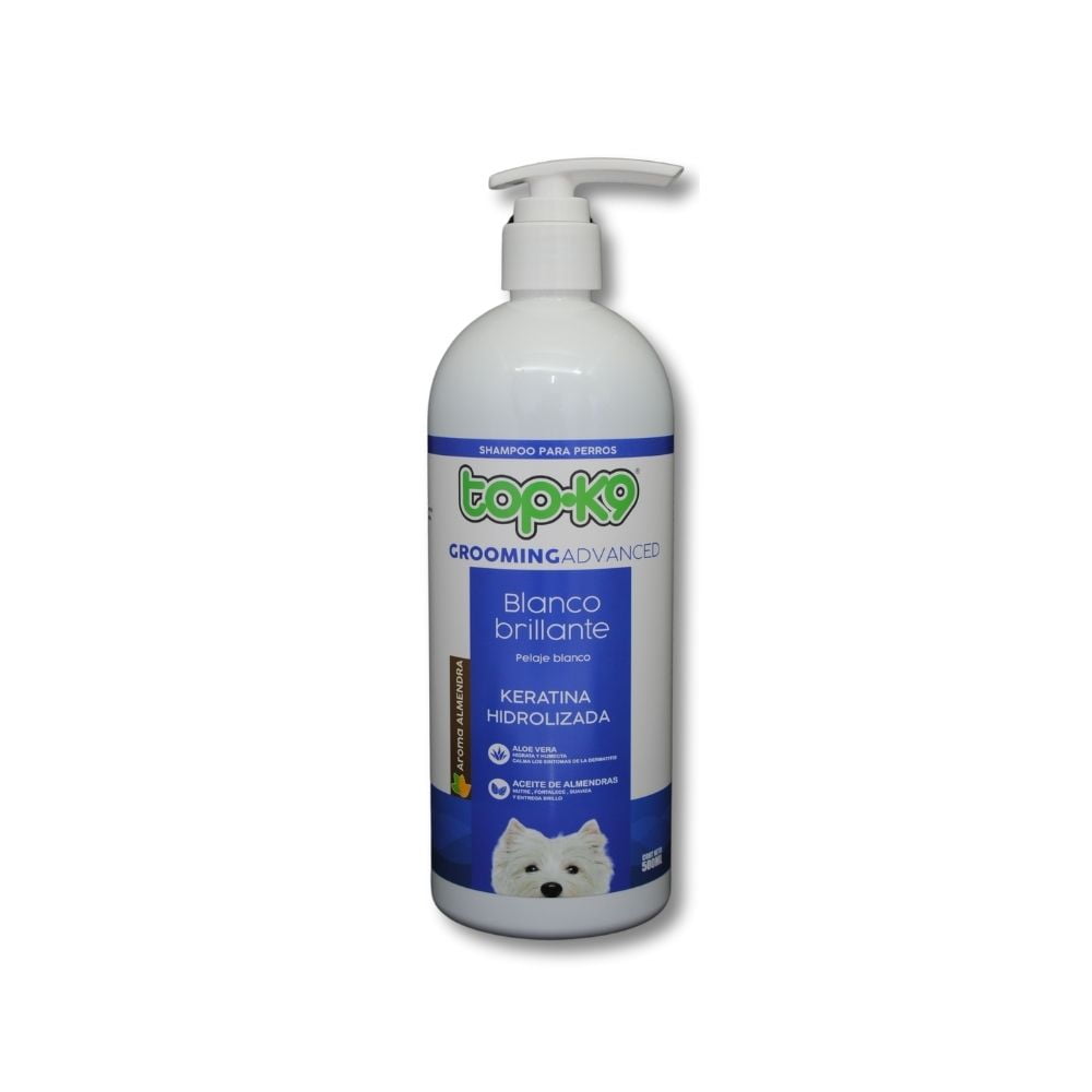 Topk9 - Shampoo Blanco Brillante / Keratina Hidrolizada 500 Ml.