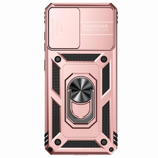 Funda Resistente Anillo Soporte Samsung Galaxy S20 Privacidad Cámara Montaje Magnético Oro rosa