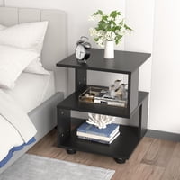 Itahome - Velador Librero Moderno Enzo Negro