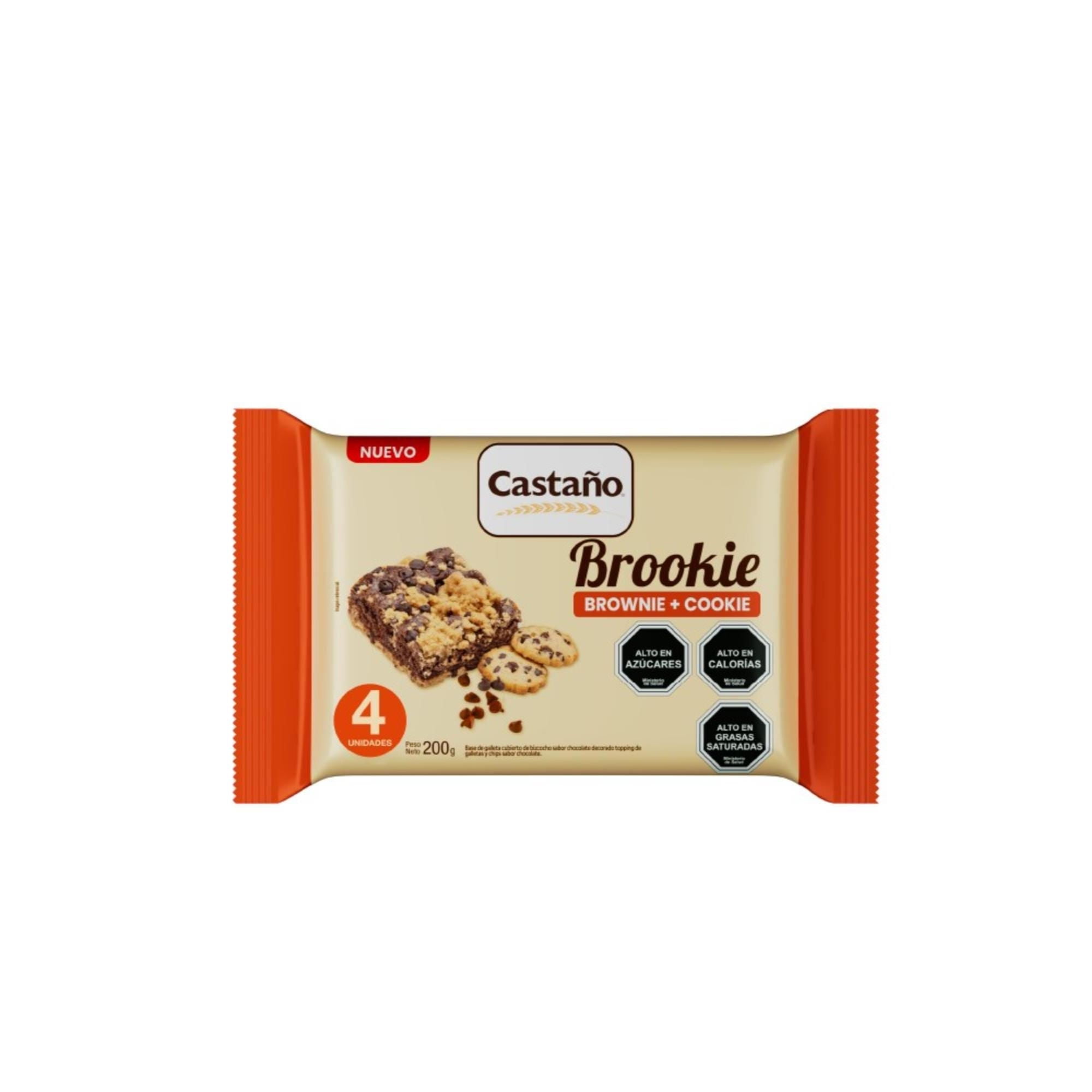 Brookie Brownie + Cookie 4un 200 g Castaño