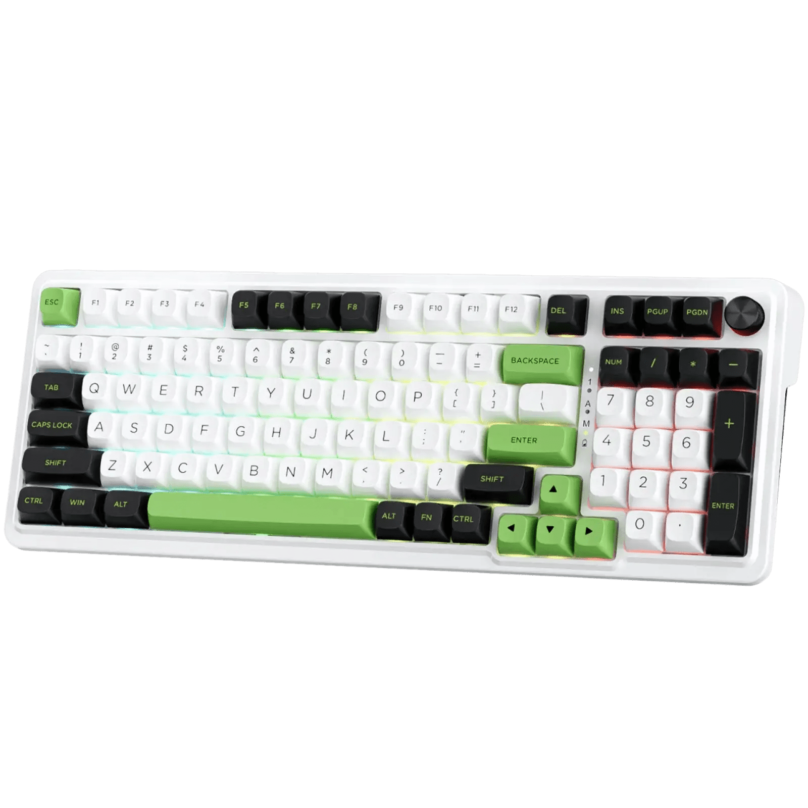 Teclado Mecánico Gamer Redragon Eisa K686, Switches Mint Mambo, 96%, White/black/green, Inglés