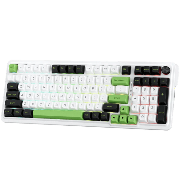 Teclado Mecánico Gamer Redragon Eisa K686, Switches Mint Mambo, 96%, White/Black/Green, Inglés