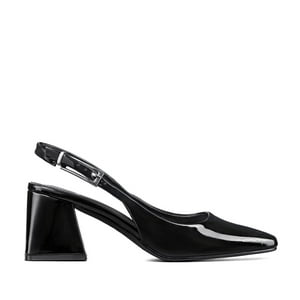 Zapato Taco Talón Abierto Simil Charol Mujer Weide You538