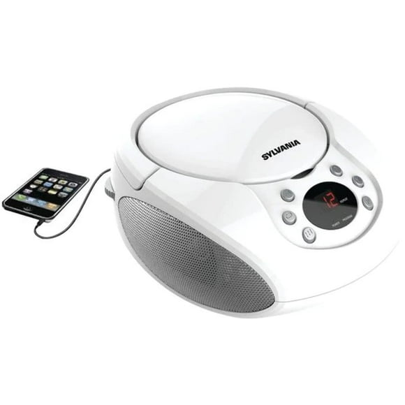 Disco portátil Proscan Elite para CD con radio AM/FM, color blanco