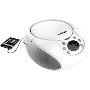 Sylvania - Disco Portátil Proscan Elite Para Cd Con Radio Am/Fm, Color Blanco