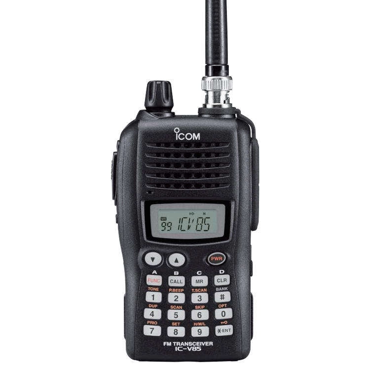 Icom Ic-v85 Transceptor Vhf Portátil De 7w Con 107 Canales Y Construcción Resistente Al Agua Ipx4