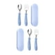 thumbnail image 3 of 2x Juego De Cubiertos Para Bebé Con Estuche, Tenedor Y Cuchara Reutilizables Para Fiesta En Casa, Viajes, Azul, 3 of 3