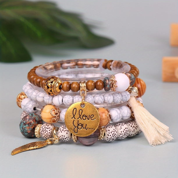 Creative Bohemian Bracelet Layered Beaded Stretch Bracelet