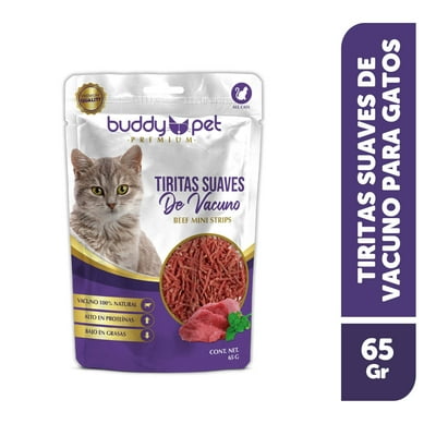 Alimento Húmedo Para Gato Tiritas Suaves De Vacuno 65 G Buddy Pet