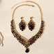 thumbnail image 1 of Xiao Hua 1 Juego de Aretes Nupciales, Collar, Joyería de Diamantes de Imitación en Forma de Lágrima, Juego de Joyería Geométrica Ajustable, Adecuado para Bodas, Negro, 1 of 3